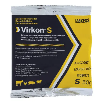 Handla nu Desinfektionsmedel Virkon S 50 g/påse