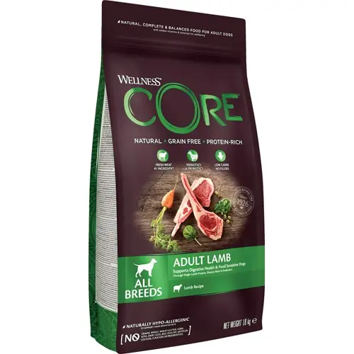 Hundfoder Adult Lamb All Breed CORE (Storlek 10 kg) Snabb frakt