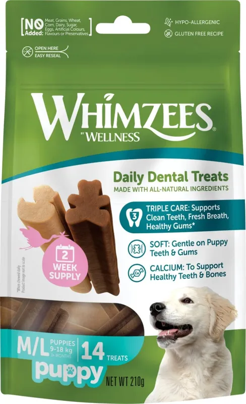Handla nu Hundtugg Puppy Stix M/L Whimzees