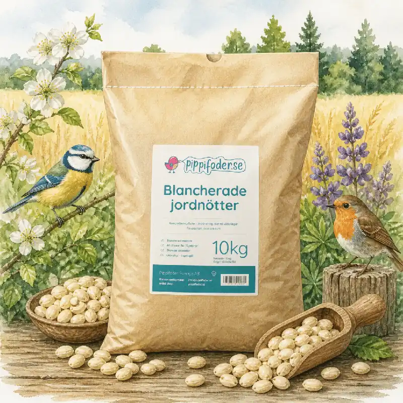Blancherade jordnötter till fåglar 10 kg Begränsad tid